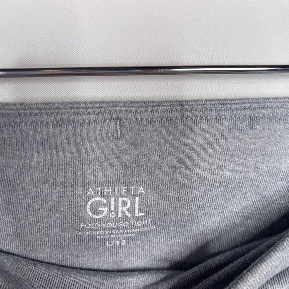 Athleta Girl L 12 Cobblestone Grey Heather Fold You So Tight Activewear Leggings - Picture 7 of 13